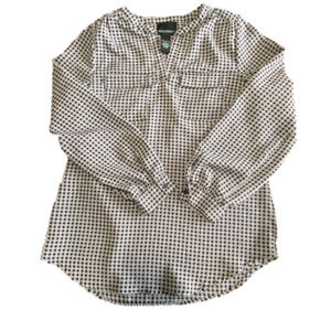 𝅺Cynthia Rowley black and white long sleeve pull over blouse size L